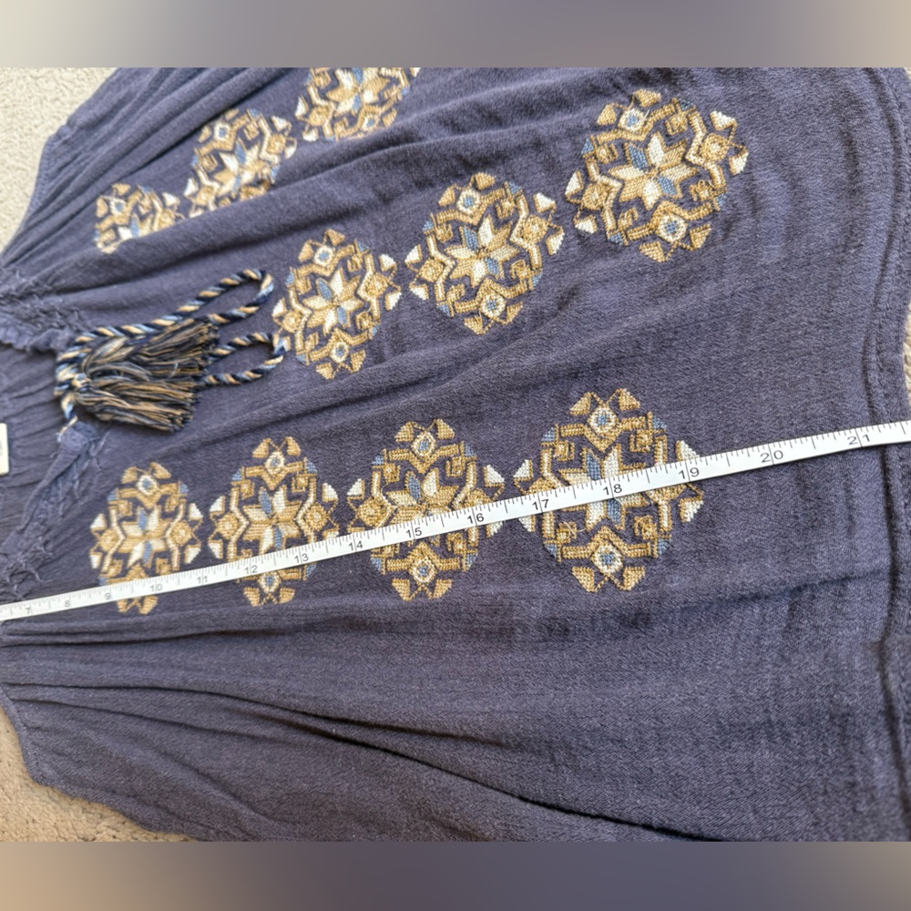 Denim & Supply Ralph Lauren Purple Camisole with Geometric embroidered Pattern - Picture 8 of 9